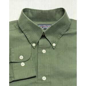 Roundtree & Yorke Long Sleeve Green Men's Button Up Shirt LARGE